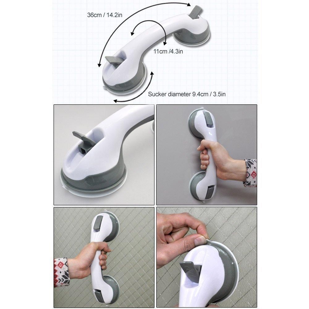 Handle-ABS Plastic Anti Slip Vacuum Suction Cup Easy Grip Safety Handle